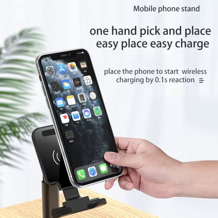 T6 2 in 1 Portable Folding Stand Wireless Charging