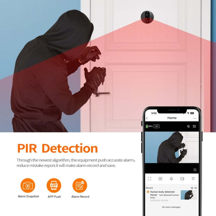 ESCAM C89 1080P 4.3 inch Smart Digital Door Viewer, Support Wide Angle PIR & Night Vision Photo Reluova