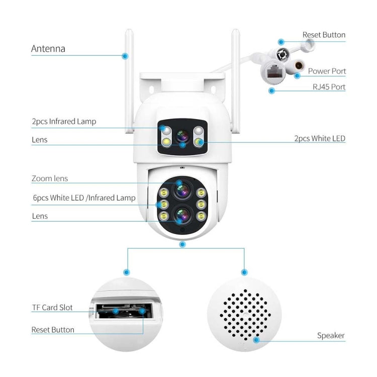 ESCAM QF500 5+5MP Motion Detection WiFi Intelligent 10X Optical Zoom Camera