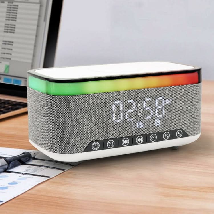 AEC S300 Portable 10W Power Multifunction Bluetooth Speaker Alarm Clock Wireless Charger