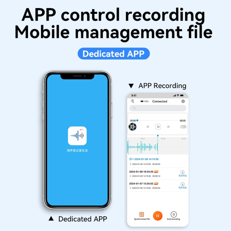 Q61A Portable Smart Voice Recorder Support APP Control