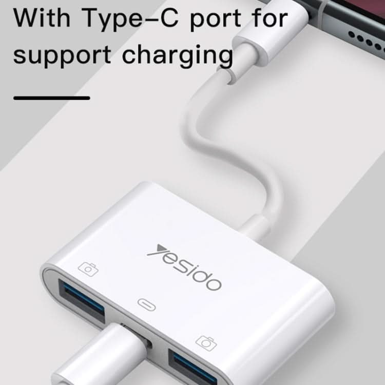 Yesido GS17 USB-C / Type-C to Dual USB + USB-C / Type-C OTG Adapter