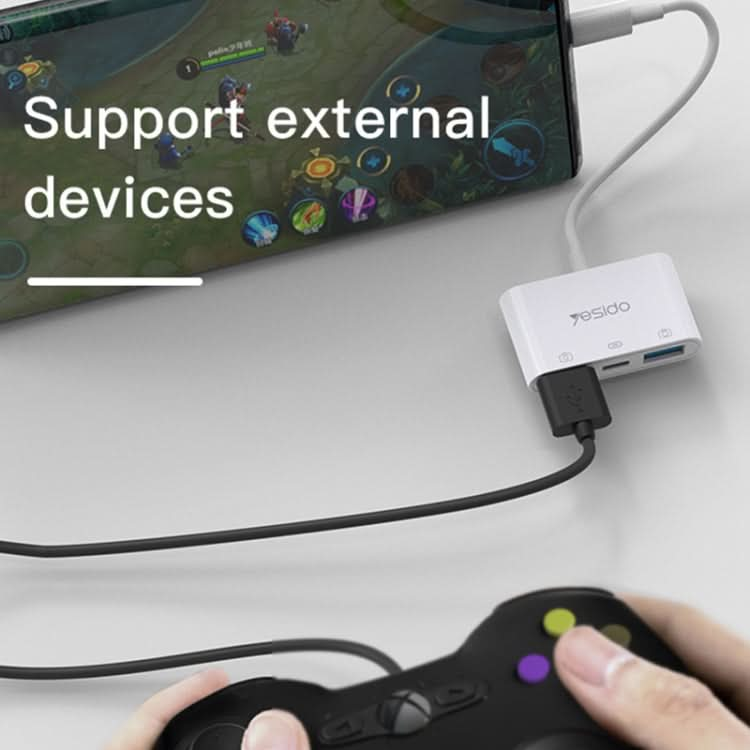 Yesido GS17 USB-C / Type-C to Dual USB + USB-C / Type-C OTG Adapter