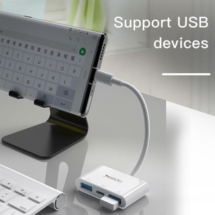 Yesido GS17 USB-C / Type-C to Dual USB + USB-C / Type-C OTG Adapter