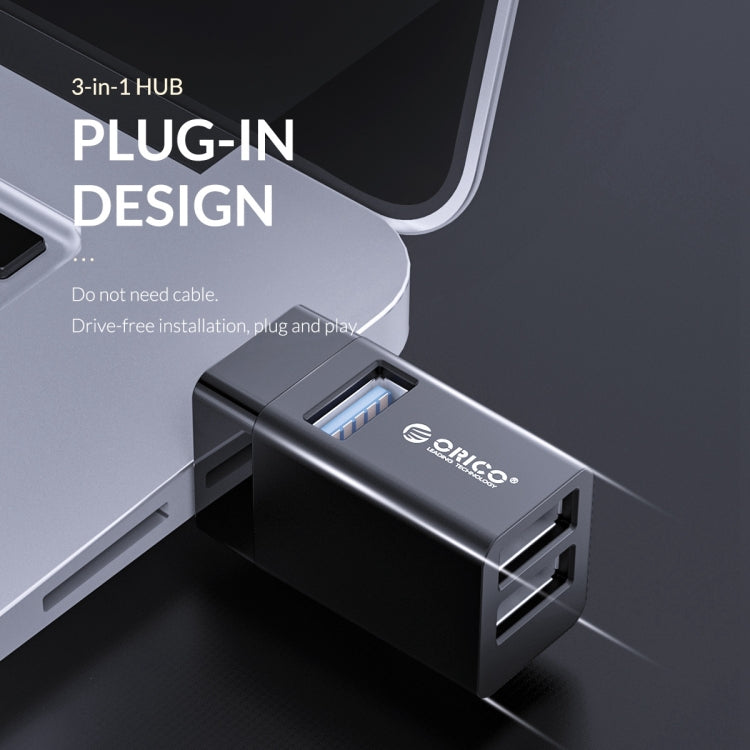 ORICO MINI-U32L 3 in 1 USB Aluminum Alloy Mini HUB Adapter