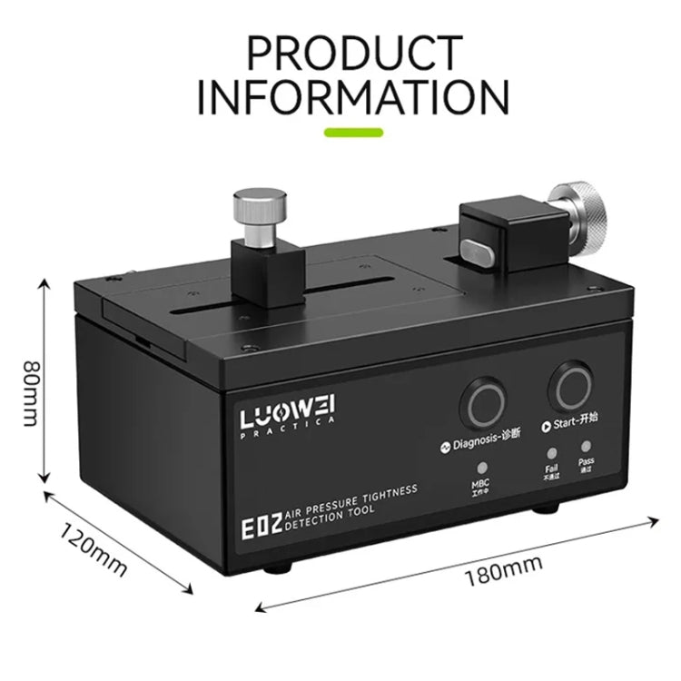 Luowei LW-E02 Phone Airtightness Electric Tester Supports Positive / Negative Pressure Test, US Plug