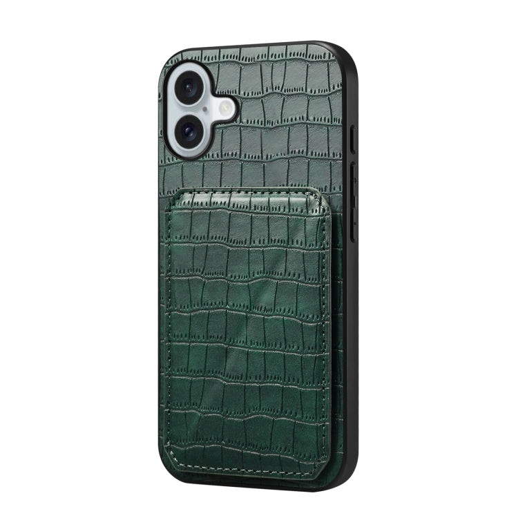 Imitation Crocodile Leather Back Phone Case with Holder