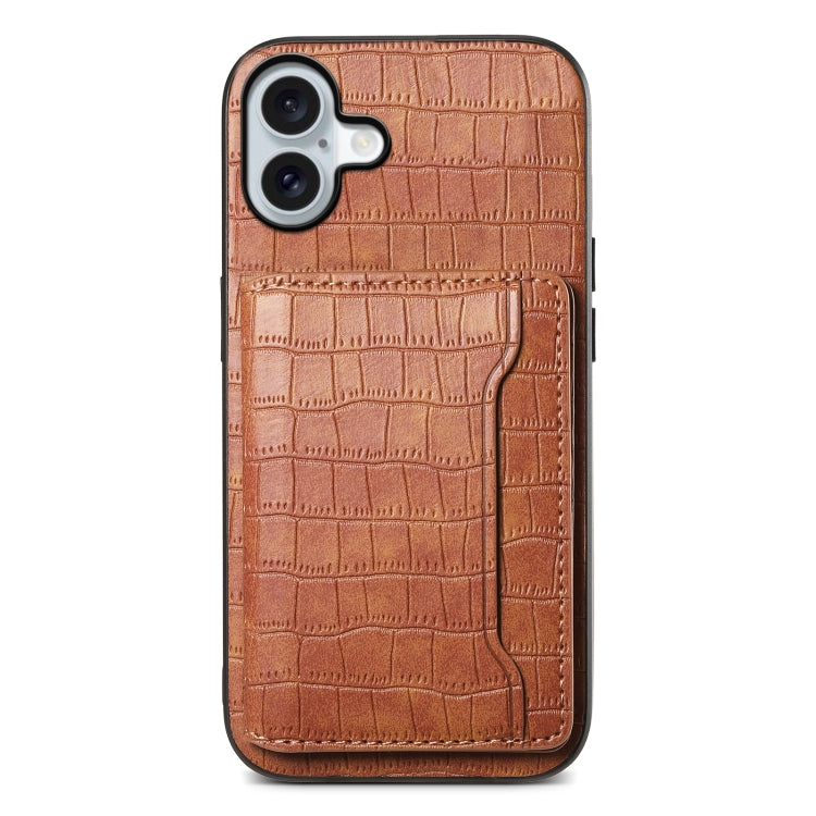 Crocodile Texture Card Bag Design Full Coverage Phone Case