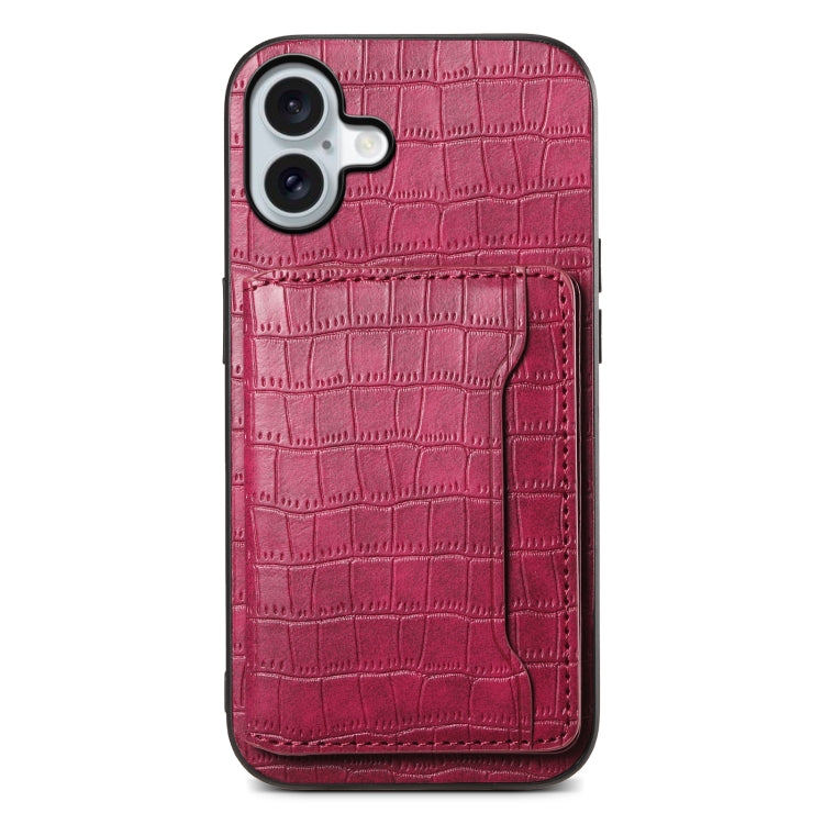 Crocodile Texture Card Bag Design Full Coverage Phone Case