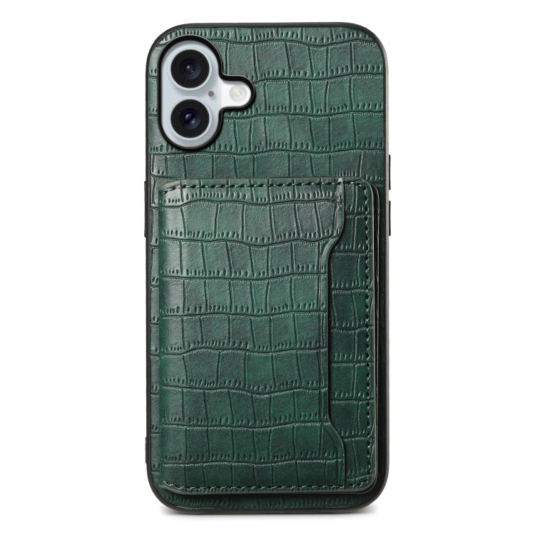 Crocodile Texture Card Bag Design Full Coverage Phone Case