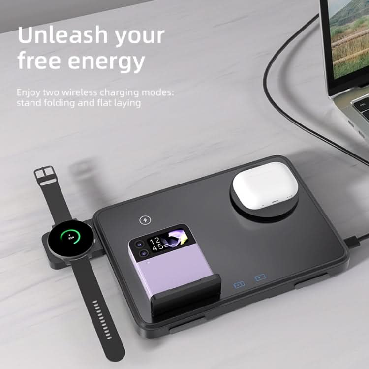 C30 15W 3 in 1 Magnetic Wireless Charger with Night Light