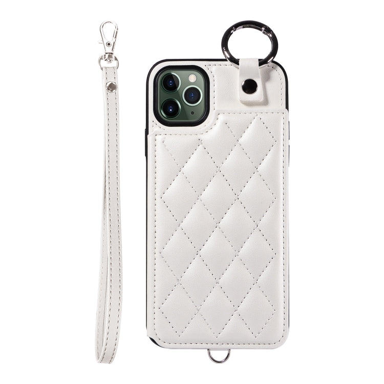 Rhombic Texture Card Bag Phone Case with Short Lanyard, Series 2