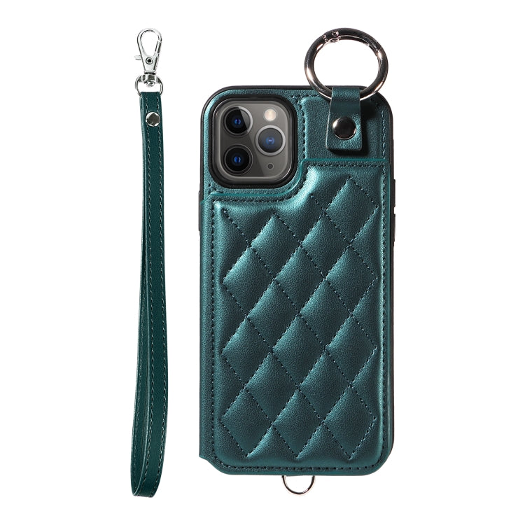 Rhombic Texture Card Bag Phone Case with Short Lanyard, Series 5