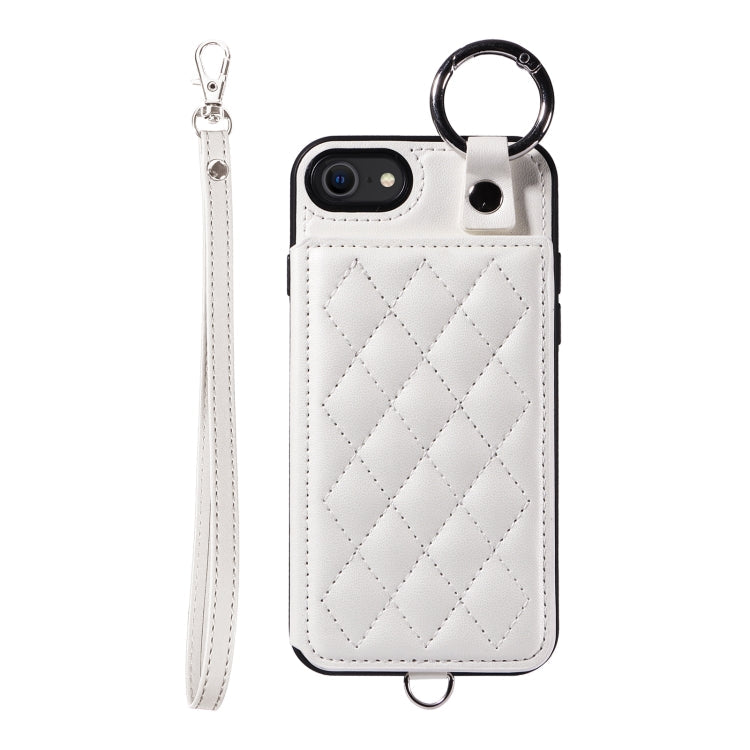 Rhombic Texture Card Bag Phone Case with Short Lanyard, Series 3