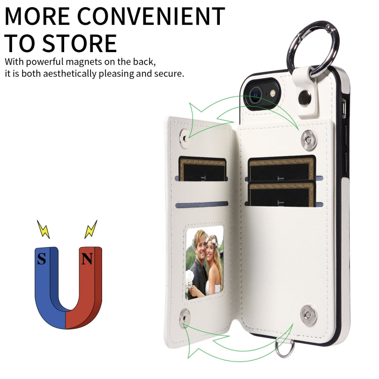 Rhombic Texture Card Bag Phone Case with Short Lanyard, Series 3