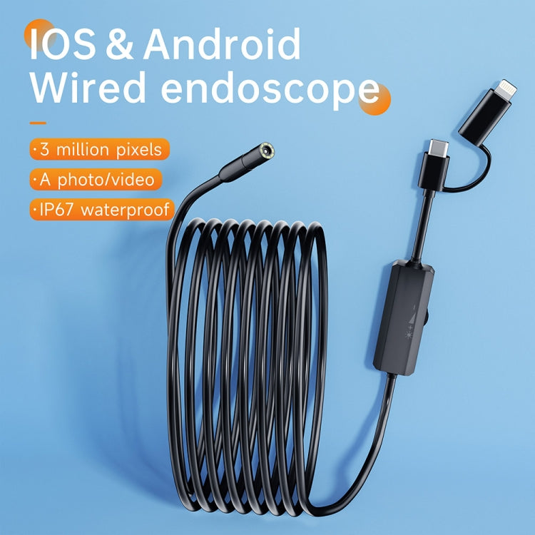 AN112 2 in 1 USB-C / Type-C + 8 Pin Interface 8mm HD Industry Endoscope Reluova