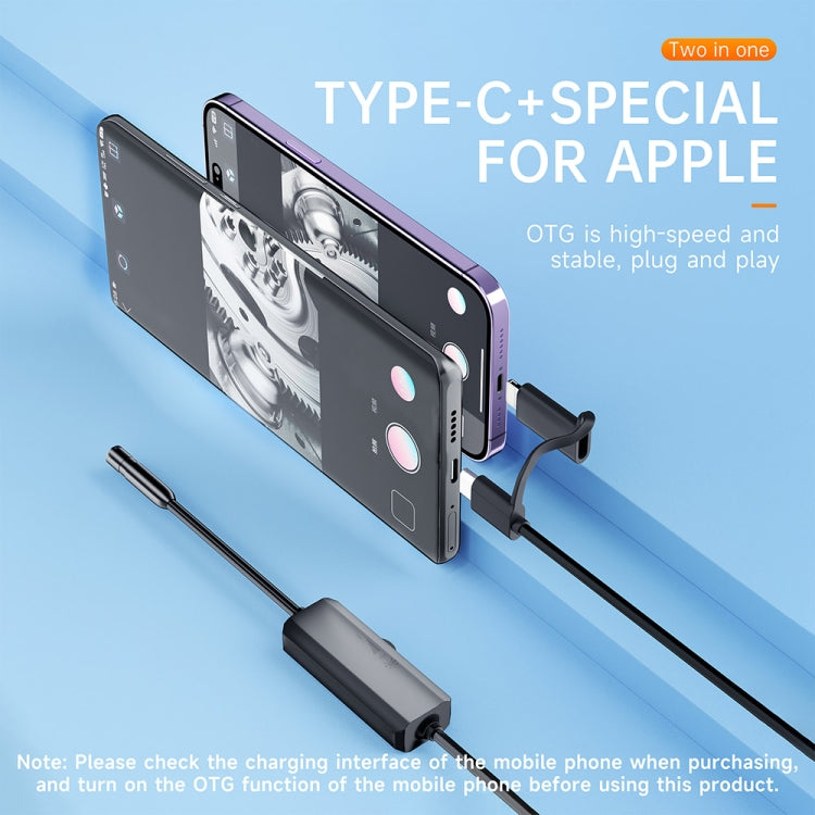 AN112 2 in 1 USB-C / Type-C + 8 Pin Interface 8mm HD Industry Endoscope Reluova