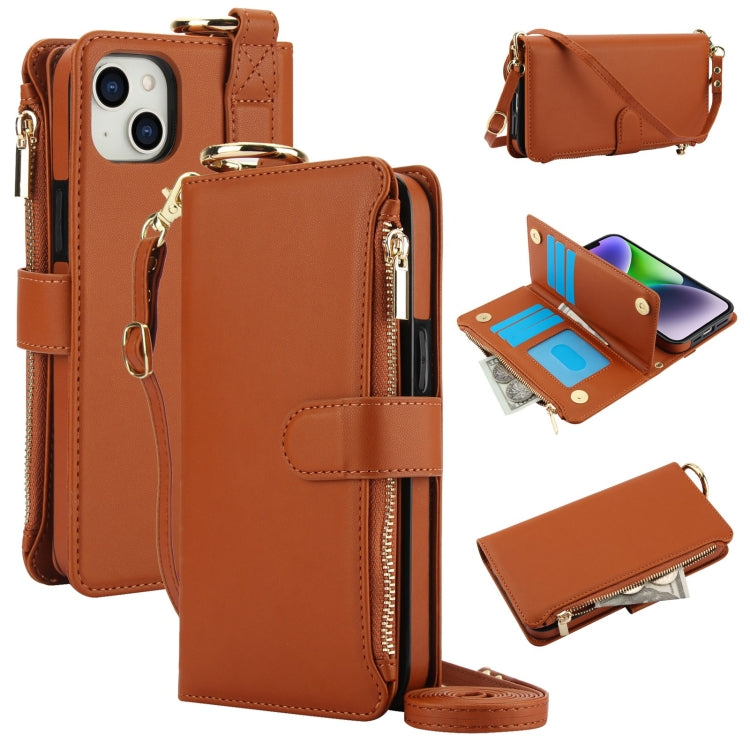 Crossbody Ring Multifunctional Wallet Leather Phone Case, Series 6