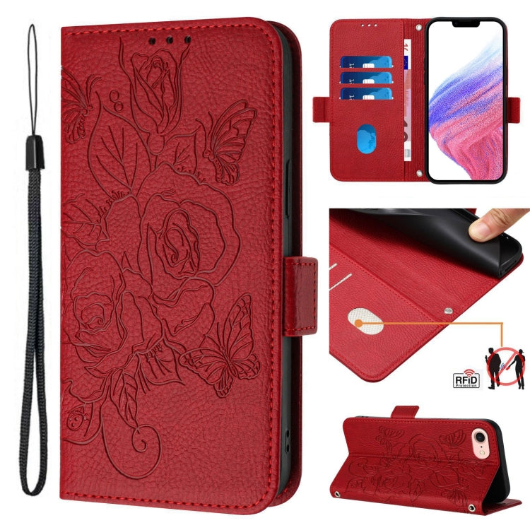 Embossed Rose RFID Anti-theft Leather Phone Case, Series 5