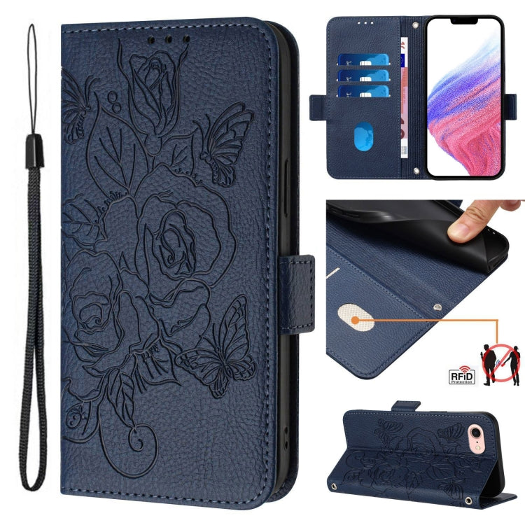 Embossed Rose RFID Anti-theft Leather Phone Case, Series 5