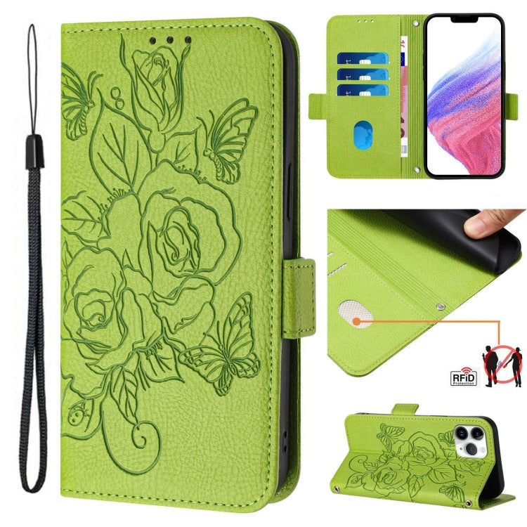 Embossed Rose RFID Anti-theft Leather Phone Case, Series 2