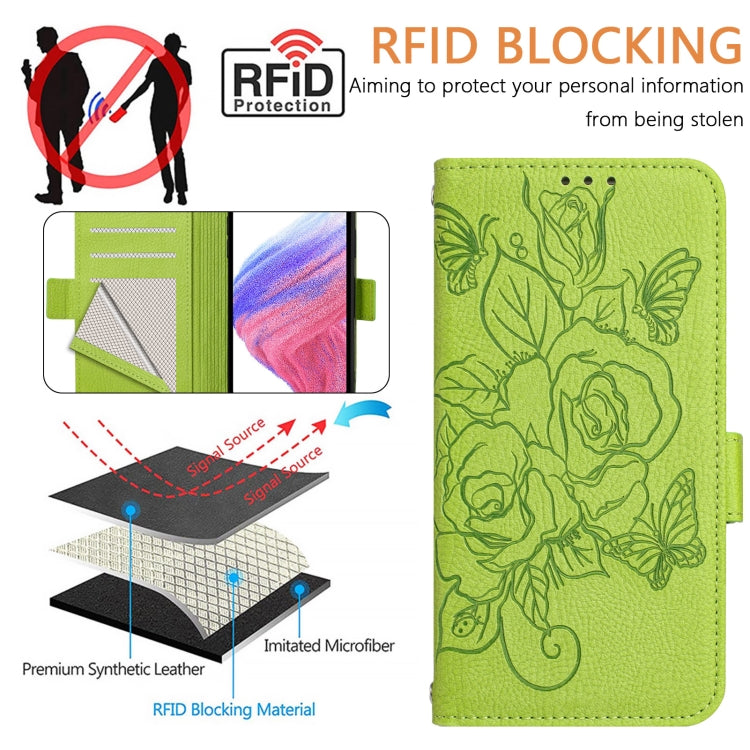 Embossed Rose RFID Anti-theft Leather Phone Case, Series 2