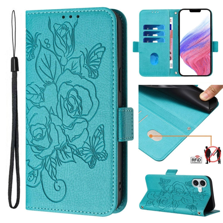 Embossed Rose RFID Anti-theft Leather Phone Case, Series 4