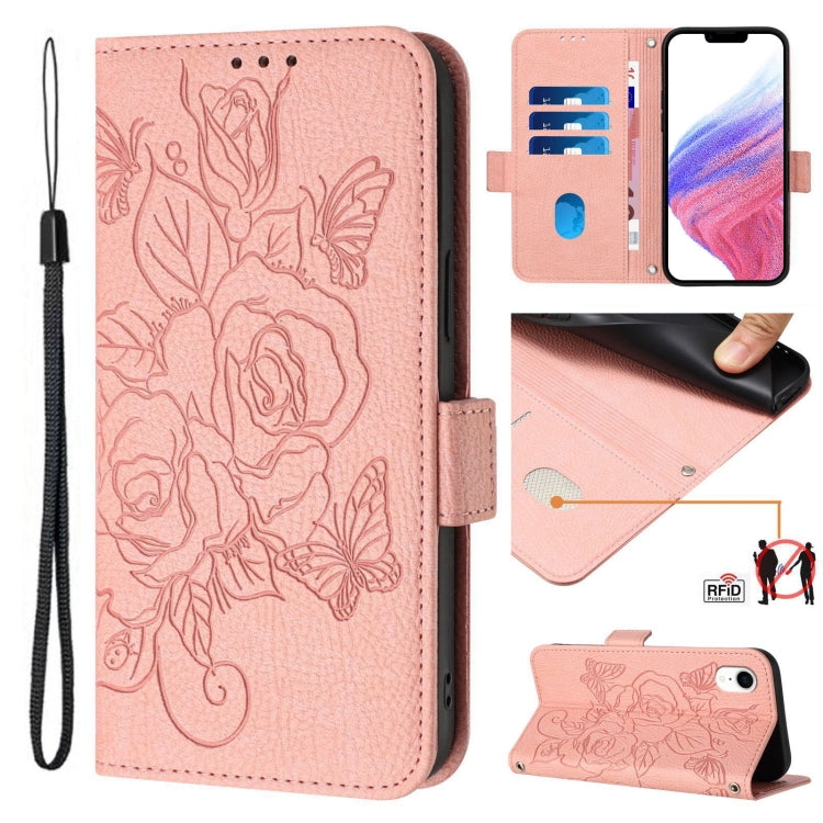 Embossed Rose RFID Anti-theft Leather Phone Case, Series 1