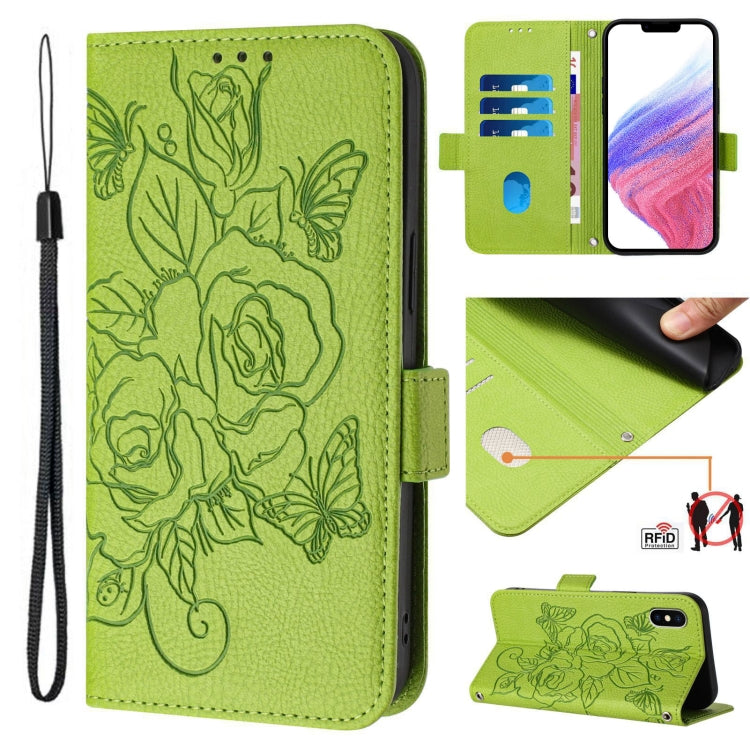 Embossed Rose RFID Anti-theft Leather Phone Case, Series 3