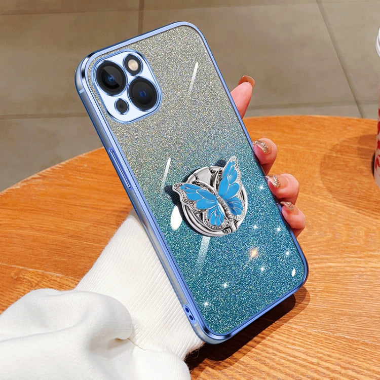 Plated Gradient Glitter Butterfly Holder TPU Phone Case, Series 4