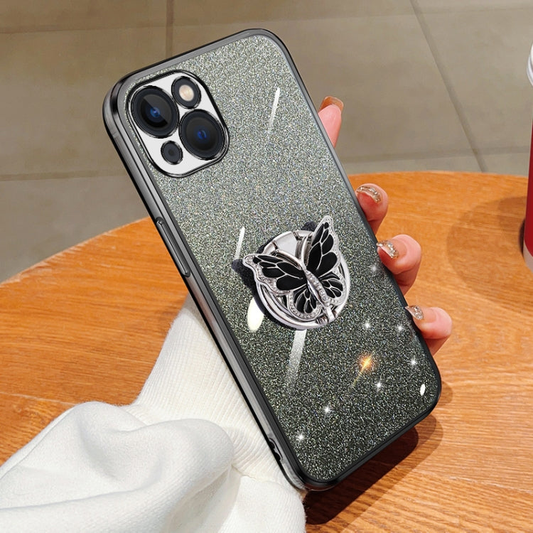 Plated Gradient Glitter Butterfly Holder TPU Phone Case, Series 3