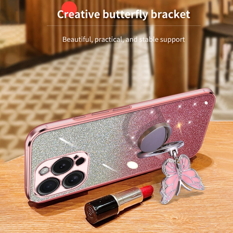 Plated Gradient Glitter Butterfly Holder TPU Phone Case, Series 3