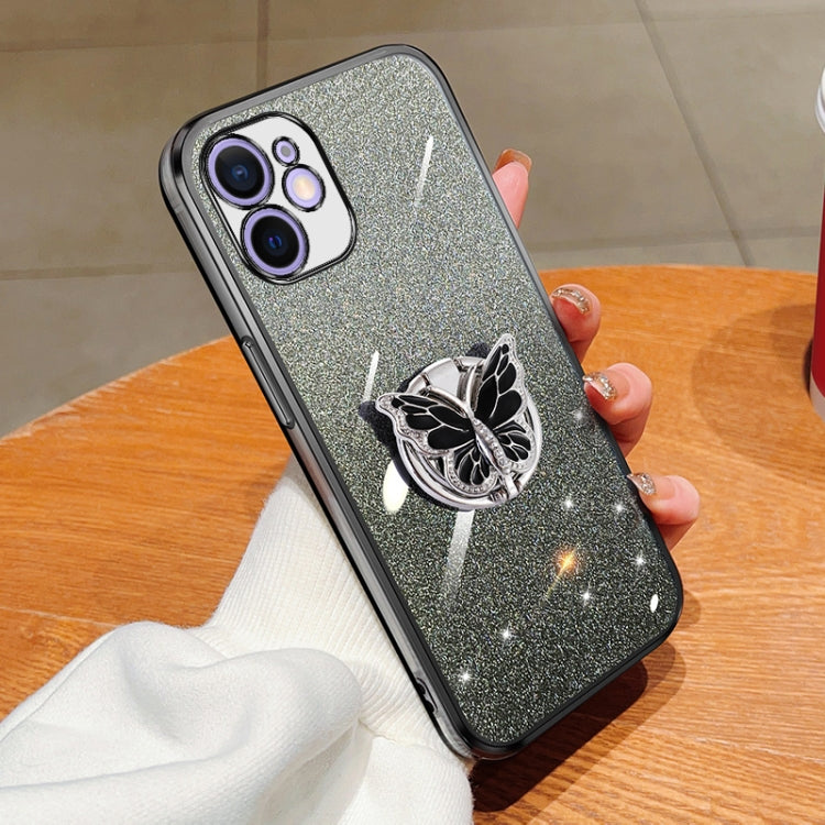 Plated Gradient Glitter Butterfly Holder TPU Phone Case, Series 5