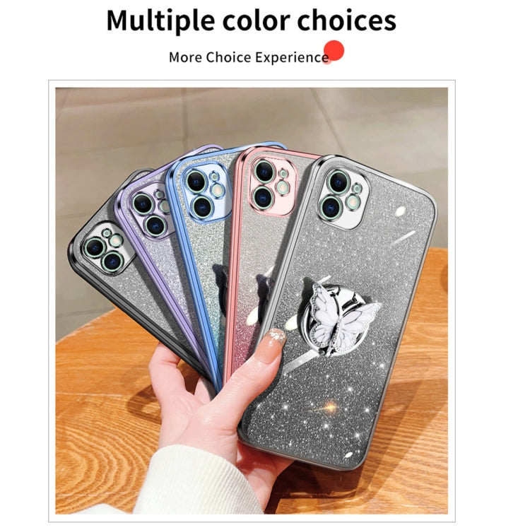 Plated Gradient Glitter Butterfly Holder TPU Phone Case, Series 1