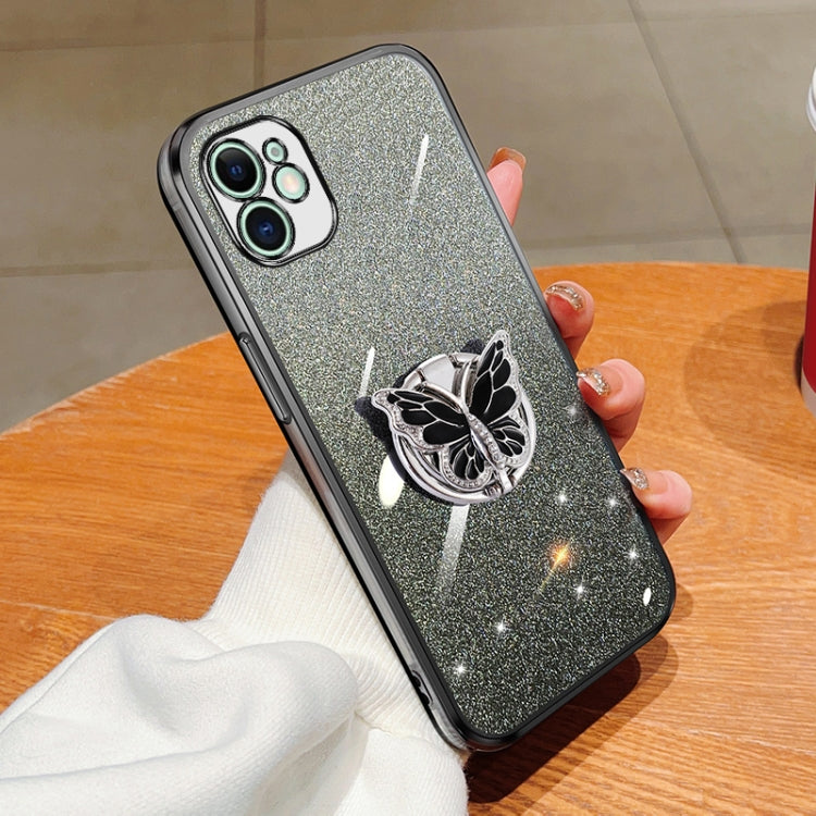 Plated Gradient Glitter Butterfly Holder TPU Phone Case, Series 1