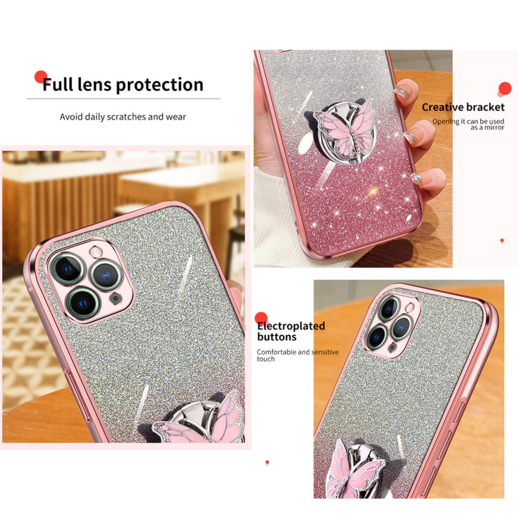 Plated Gradient Glitter Butterfly Holder TPU Phone Case, Series 4