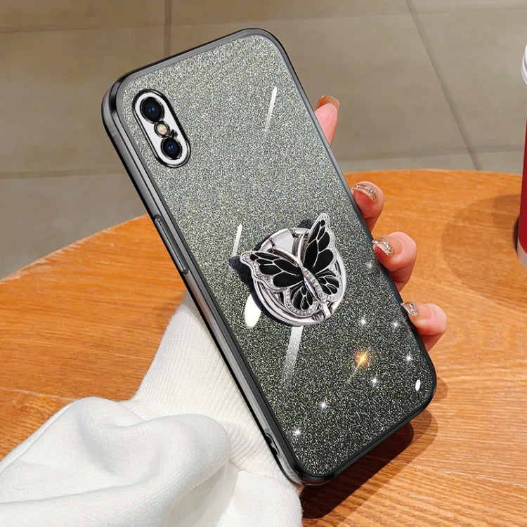 Plated Gradient Glitter Butterfly Holder TPU Phone Case, Series 3