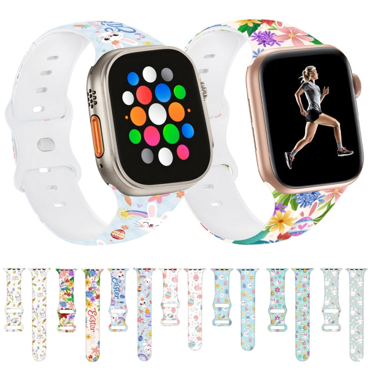 Butterfly Buckle Easter Printed Silicone Watch Band, Series 4