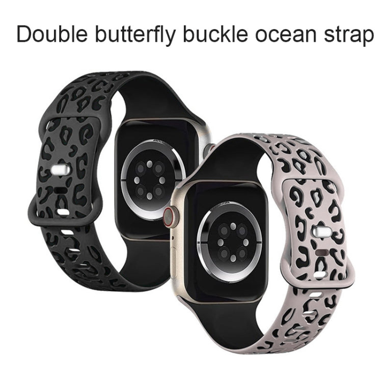 Concave Leopard Printed Silicone Watch Band, Series 3