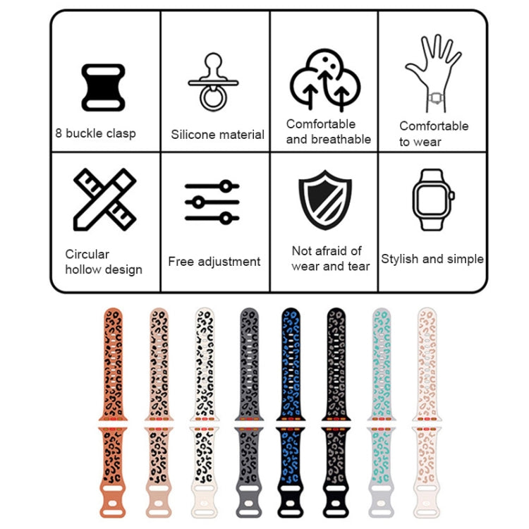 Concave Leopard Printed Silicone Watch Band, Series 1