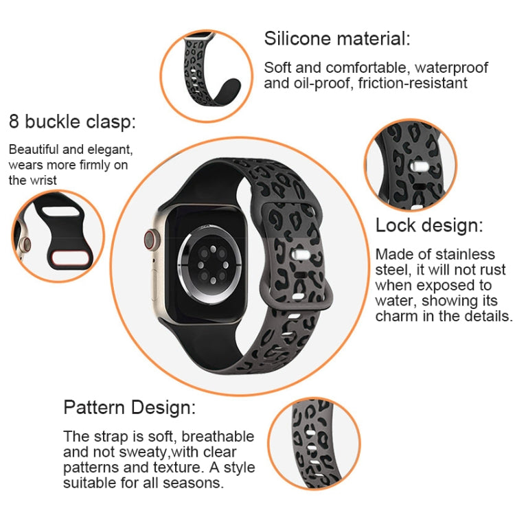 Concave Leopard Printed Silicone Watch Band, Series 1 My Store