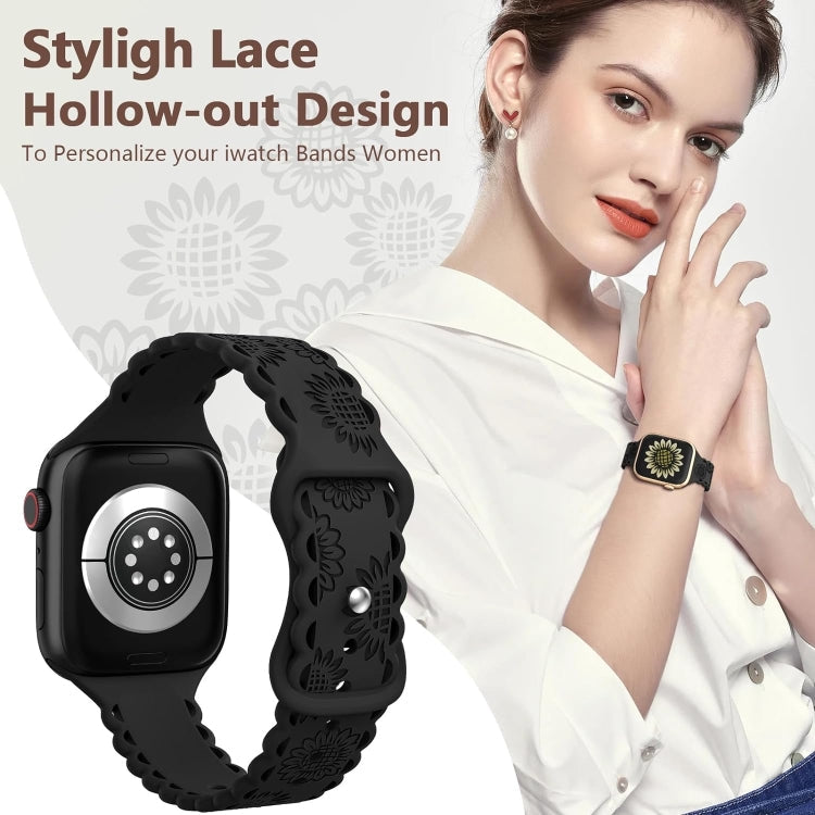 Lace Sunflower Embossed Silicone Watch Band, Series 2