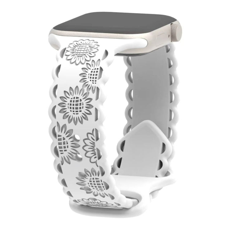 Lace Sunflower Embossed Silicone Watch Band, Series 10