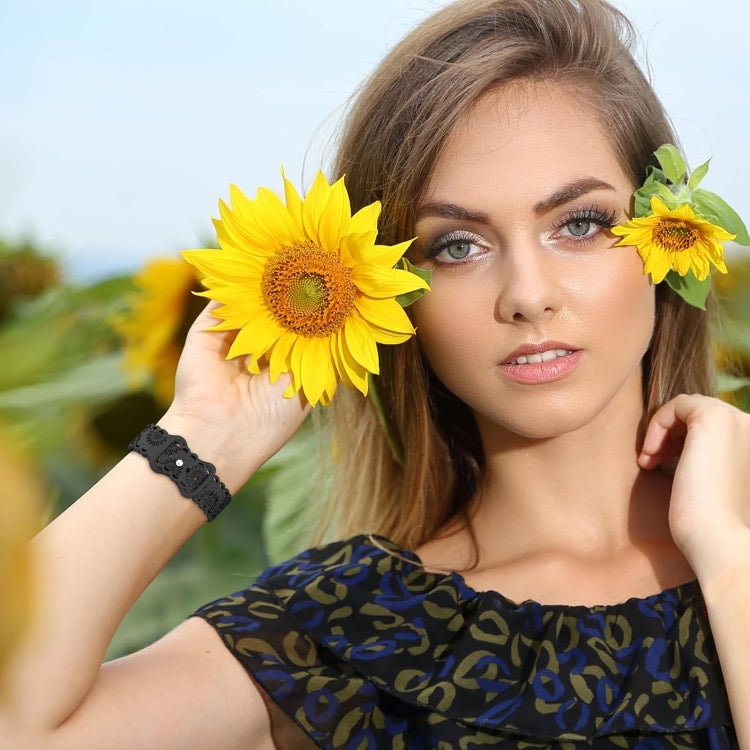 Lace Sunflower Embossed Silicone Watch Band, Series 5