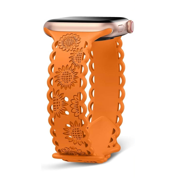 Lace Sunflower Embossed Silicone Watch Band, Series 5