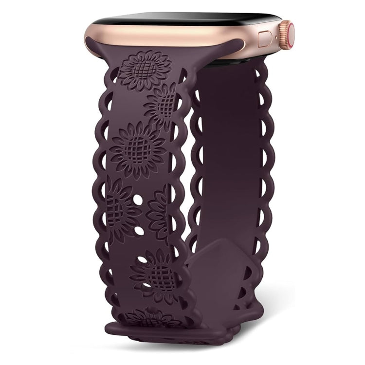 Lace Sunflower Embossed Silicone Watch Band, Series 3