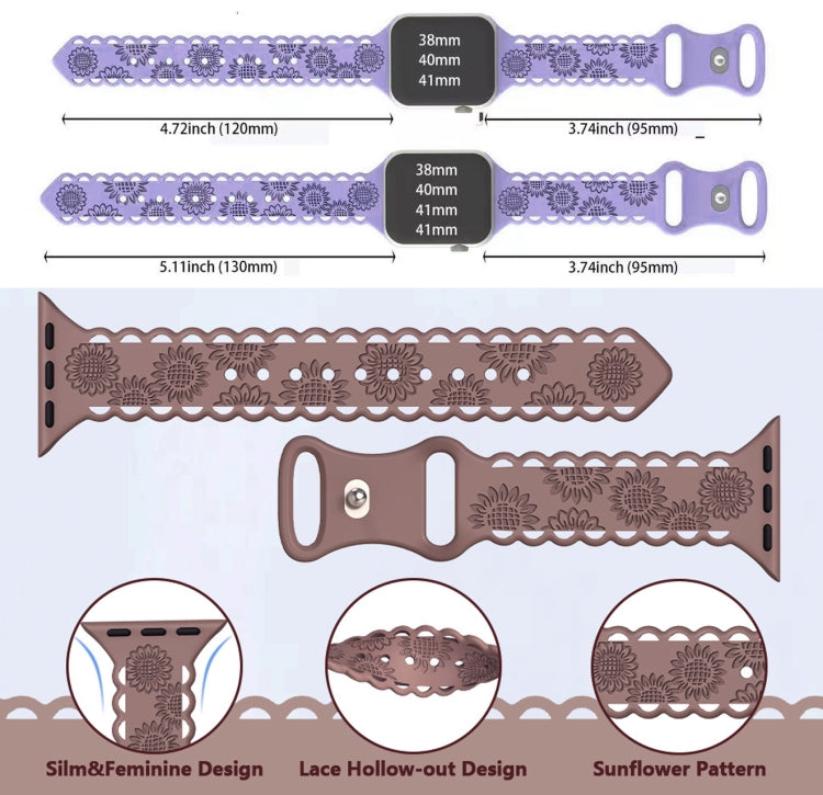 Lace Sunflower Embossed Silicone Watch Band, Series 1