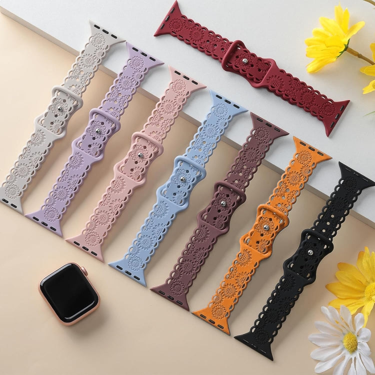 Lace Sunflower Embossed Silicone Watch Band, Series 1