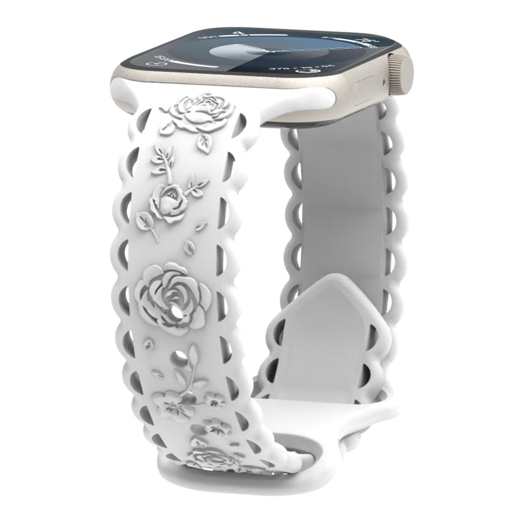 Lace 3D Rose Embossed Silicone Watch Band, Series 2 My Store