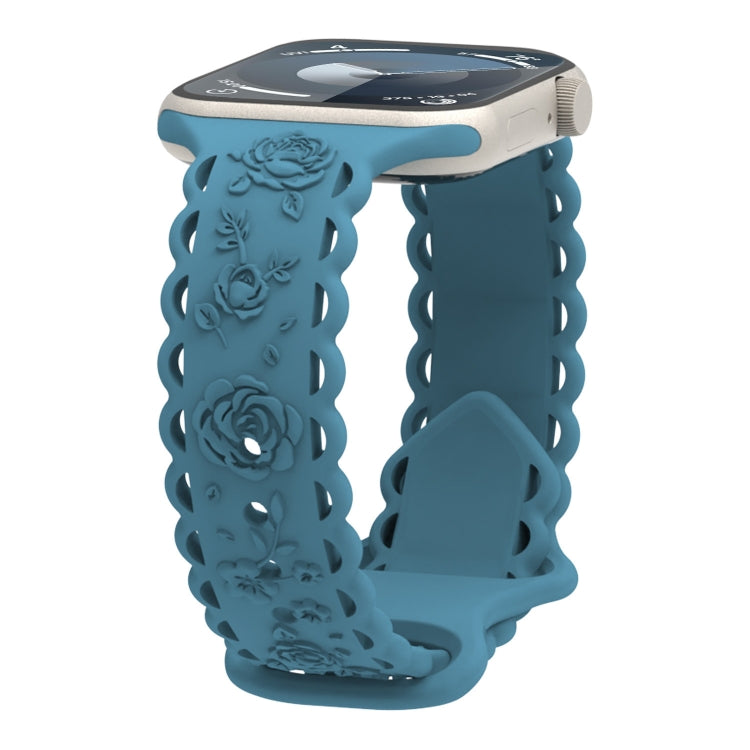 Lace 3D Rose Embossed Silicone Watch Band, Series 2